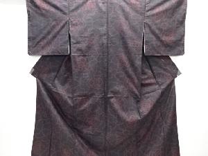 未使用品　抽象薔薇模様織出し本場泥大島紬着物（5マルキ）